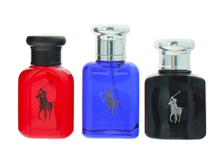 Kit Polo Ralph Lauren masculino 3 peças de 40ml, Polo black, blue e Red