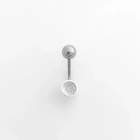 Piercing de Umbigo com Zircônia para Furo | Prata 925