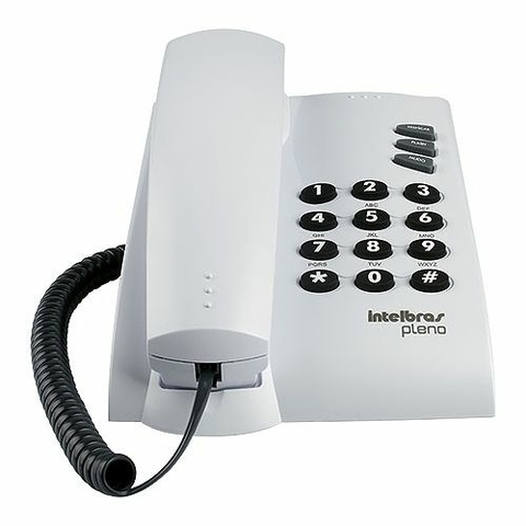 Telefone Pleno, Com fio, Posição mesa ou parede, Branco - 4080055 - Intelbras