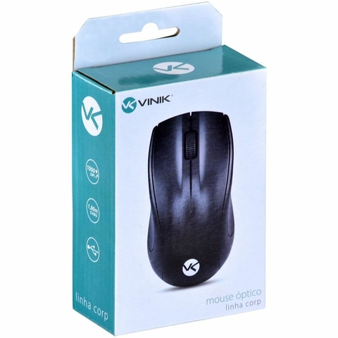 Mouse Opt Corp, USB, , 1000DPI, Mover Preto, 1,80m - CM100 - Vinik