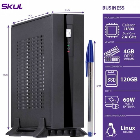 PC Intel Celeron J1800, SSD 120Gb, 4GB, DDR3, Linux - BMJ18001204 - Skul