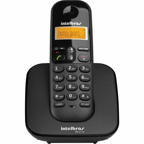Telefone Digital, Sem fio, 100- 240V, 70 contatos, Preto - TS3110 - Intelbras