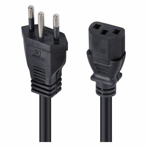 Cabo de Força, Para Fonte 3X0,75mm, AC13, 3 M, Preto - 35426 - Vinik