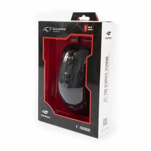 Mouse Opt Gamer, USB, 2.400 DPI, LED, Preto - MG-12BK - C3Tech