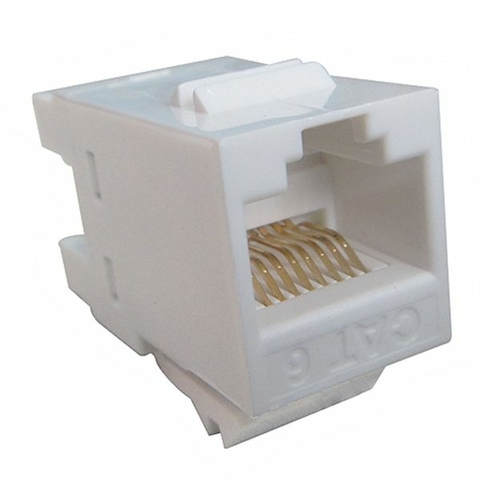 Conector Jack / Keystone, RJ45 (08×08) Cat.6, Branco - WT-2002 - Seccon