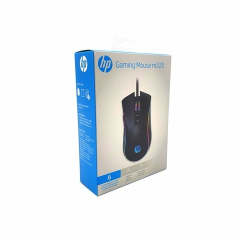 Mouse Opt Gamer USB, 4.800 DPI, Led RGB, M220, Preto - 1QW51AA#UUF - HP