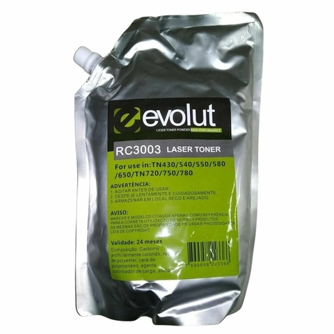 Refil Toner Compatível Brother TN430, TN540, TN550, TN580, TN650, TN720, TN750, TN780, Preto, 1KG - Evolut