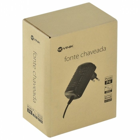 Fonte Bivolt Chaveada, 18v, 1A, 18w, Plug P4, 2,5mm - VFE1801 - Vinik
