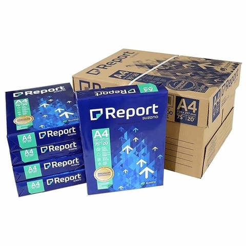 Papel Sulfite A4 210mm x 297mm, Premium, 75g/m2, C/500 Folhas, Branco - Report - Sunzano