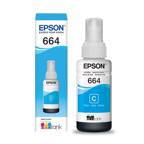 Refil Tinta Epson 664C, Ciano, 70ml, L220, L355, L375, L565, L475, L120, L495, L395, L396, Original - T664220AL
