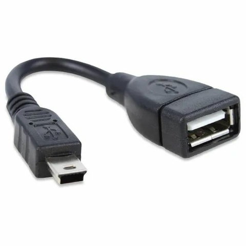 Cabo Otg Mini USB x USB F, 3V, 5 Pinos, 15 cm, Preto - MAX ADP MINI 5P - Oem