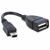 Cabo Otg Mini USB x USB F, 3V, 5 Pinos, 15 cm, Preto - MAX ADP MINI 5P - Oem