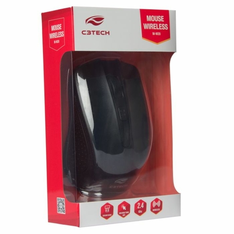 Mouse Opt Wireless, USB, RC Nano, 2.4GHz, 1000DPI, Preto, Sem Fio - M-W20BK - C3Tech