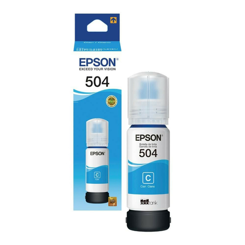 Refil Tinta Epson 504C, Ciano, 70ML, L4150, L4160, L4260, L6191, L6161, L6171, L14150, Original - T504220-AL