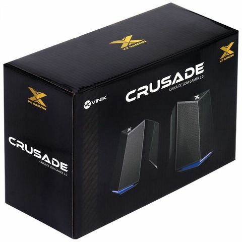 Caixa De Som Gamer Vinik Crusade 2.0, Usb, 6W RMS, Led Azul, Preta - CXGCR6W