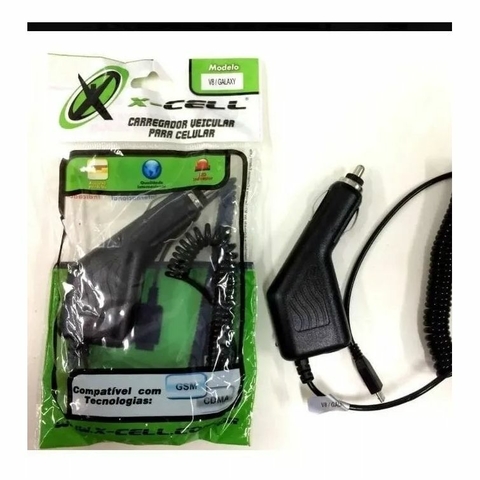 Carregador Veicular para Celular, USB, 12V, Preto - MOT V8/GALAXY - X-cell
