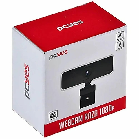 Webcam Full HD Raza, 1080P, USB, C/Microfone Embutido, Widescreen, Preto - FHD-01 - Pcyes