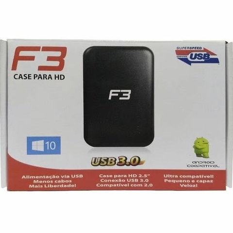 Case F3 Para HD Externo 2.5', SATA, USB 3.0, Preto - JC- CS3.0