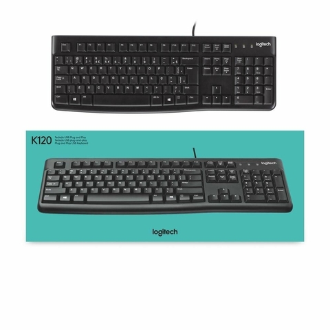 Teclado Standard, USB, ABNT2, Windows 10, 11 ou superior, Preto - K120 - Logitech