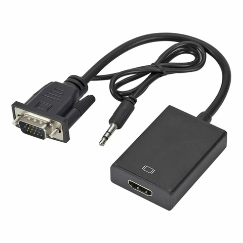 Cabo Conversor VGA M x HDMI F, Com Audio, 20 cm, Preto - X-011 - Nova Voo