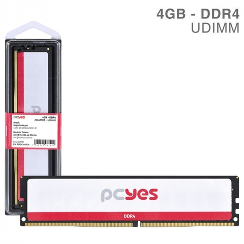 Memória Pcyes 4GB, DDR4, Udimm 2666MHZ Para Desktop - PM042666D4