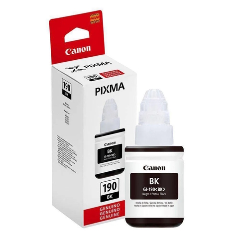 Refil Tinta Canon 190BK, Preto, 135ML, Pixma Maxx G3100, G3110, G4110, Original - GI-190BK