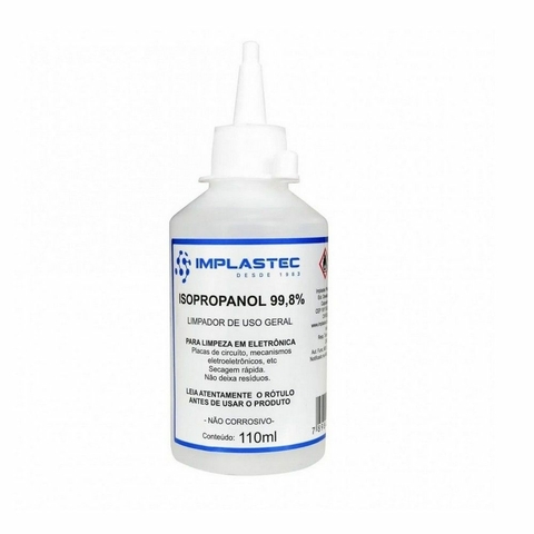 Alcool Isopropilico 99,8%, Para Limpeza de Eletronicos, 110ML - PAIP011060 - Implastec
