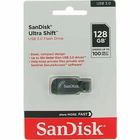 Pen Drive 128GB, Ultra Shift, USB 3.0, Preto - SDCZ410-128G-G46 - Sandisk
