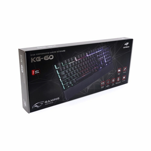 Teclado Gamer, USB, Led RGB, Windows XP, Vista, 7, 8, 10, 1.5m, Preto - KG-60BK - C3Tech