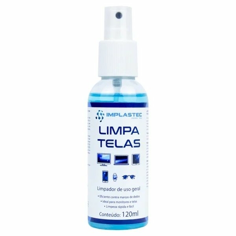 Clean Limpa Telas, Para notebook, TV de Plasma e LCD, MP3, 120ml - 260437 - Implastec