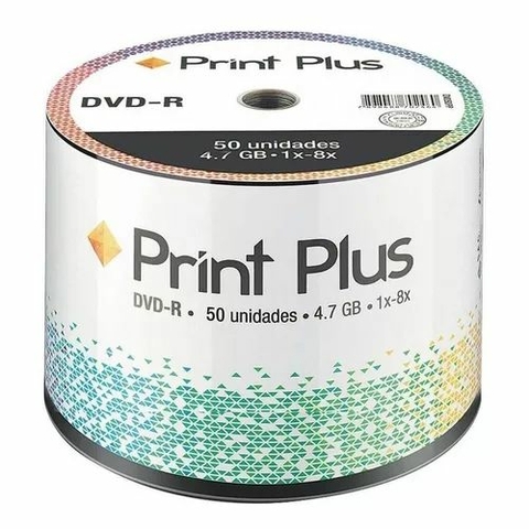 DVD-R Print-Plus 4.7GB, 1x-8x, 120 minutos, Com 50 Unidade - DV050PP - Multilaser