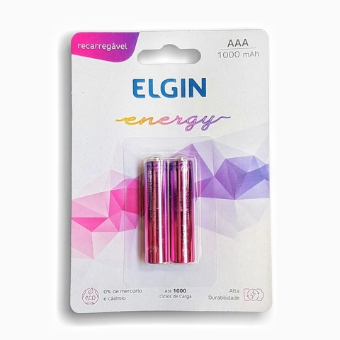 Pilhas Recarregáveis AAA 1000MAh, 1,2V, 2 unidades - 82170 - Elgin