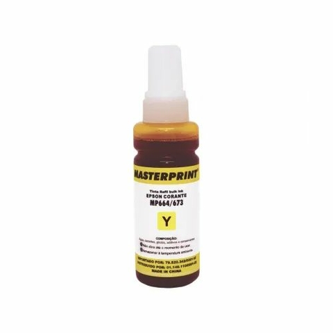 Refil Tinta Compatível Epson MP664Y, 100ML, L110, L300, L6171, L475, L1300, Amarelo - Masterprint