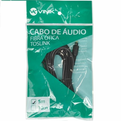 Cabo de Áudio Optico Toslink, PVC, 5M, Preto - ATC-5 - Vinik