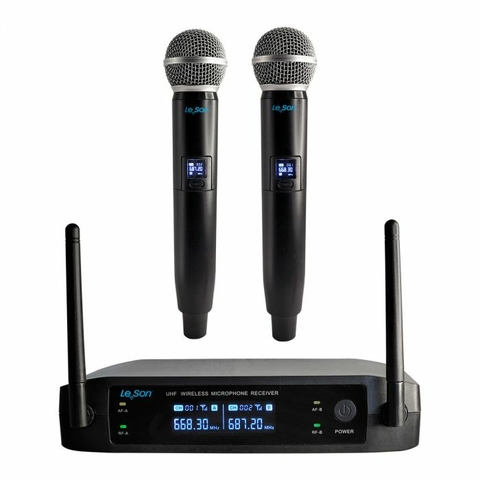 Microfone, Sem fio, DC 12V, LS902, Duplo Plus digital, Preto - 2AM002902 - Leson