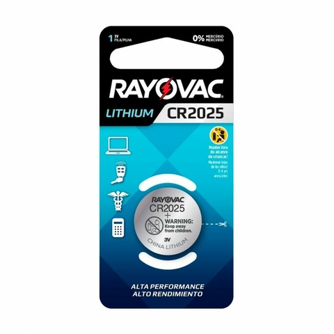 Bateria De Lithium, 3V, Com 1, Relógios, Calculadoras - CR2025-1CB - Rayovac