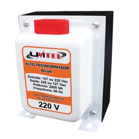 Auto Transformador 2000VA, Bivolt, 60Hz, 20A, Preto - AT2000 - Unitel