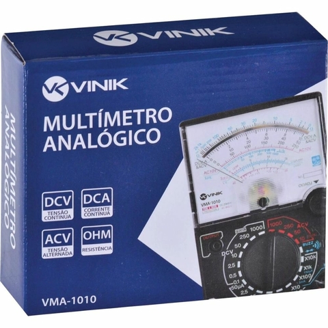 Multímetro Analógico, 150µ/1.5m/15m/150mA, Preto - VMA-1010 - Vinik