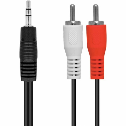 Cabo de Áudio 2RCA X P2, 1.5M, Preto - 23548 - Vinik