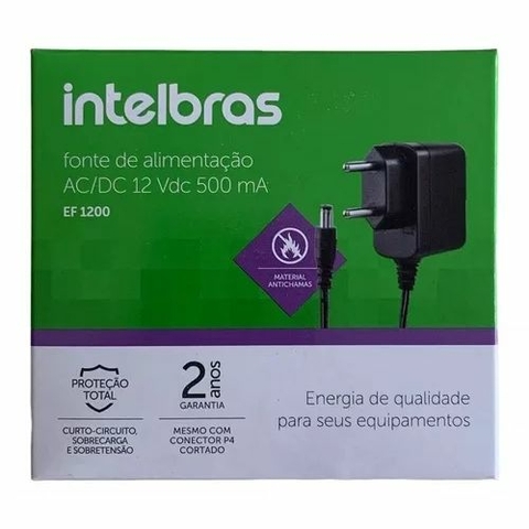 Fonte Bivolt Chaveada, 12v 0,5A, 6w, P4, EF1200 - 4820029 - Intelbras
