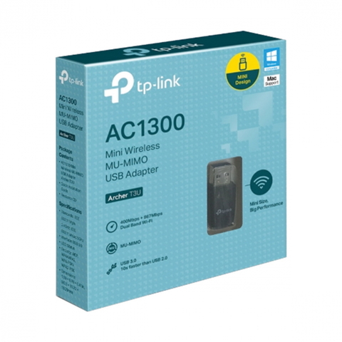 Adaptador Wireless TP-Link, USB 3.0, AC1300, Dual Band 2.4GHz e 5GHz - ARCHER T3U