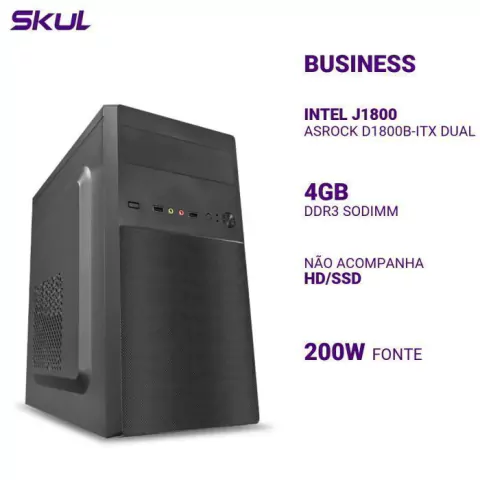 PC Intel Celeron J1800, Sem HD-SSD, 4GB, DDR3, 1600MHz, Linux - B3191120187 - Skul