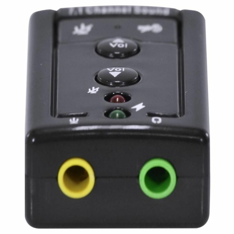 Placa de Som Externa USB, Som Virtual 7.1, AUSB71, Preto - 25541 - Vinik