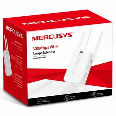 Repetidor Wireless Mercusys Portatil 300Mbps, CE, ROHS, Anatel, 2.4 GHz, Branco - MW300RE