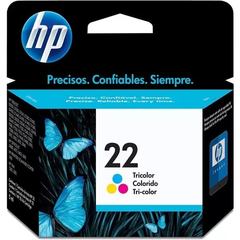 Cartucho Tinta HP 22 Tricolor, 6ml, Original - C9352AB