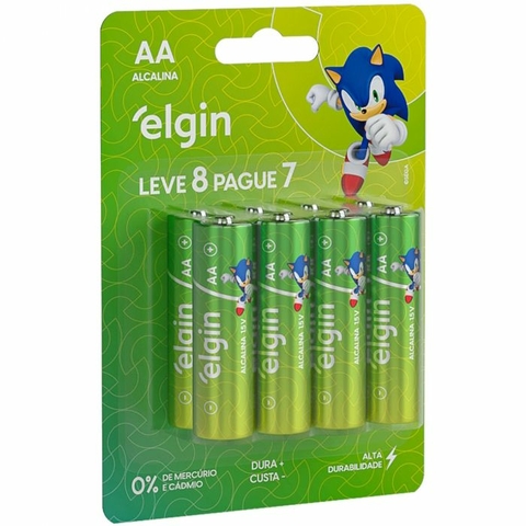 Pilhas Alcalina Energy AA, 1,5V, 8 unidades - 82343 - Elgin