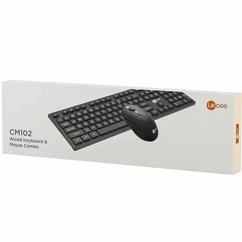Kit Teclado + Mouse, USB, ABNT2, Windows XP/7/8/10, 2400 DPI, Preto - CM102 - Lecoo