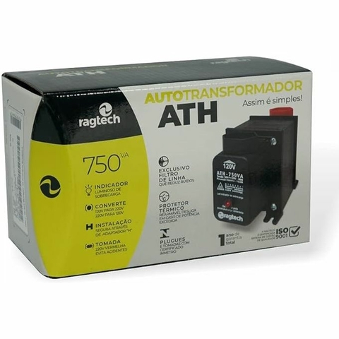 Auto Transformador 750VA, Bivolt, ATH750, 60Hz, Preto - 20ATH4472 - Ragtech