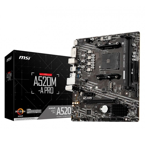 Placa Mae MSI AM4 A520M-A PRO, AMD, DDR4, 3RD GEN - A520M-A PRO