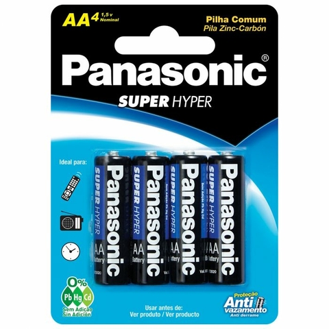 Pilha de zinco AA, 1,5V, Controle remoto, Relógio, 4 unidades - UM-3SHS - Panasonic